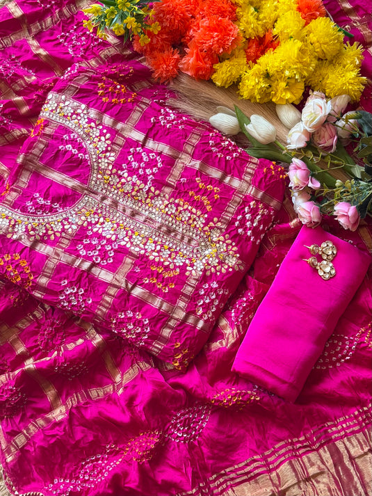 Ghadchola pure gajji silk suit set
