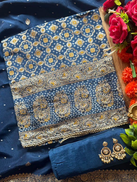 Dolla silk jaal jacquard suit set