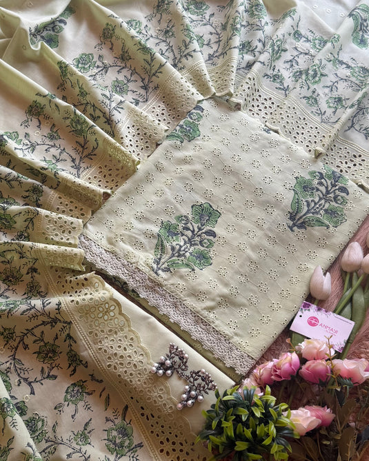Hakooba block print pure cotton suit set