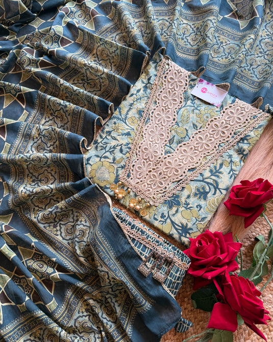 Pakistani pure cotton crochet suit set