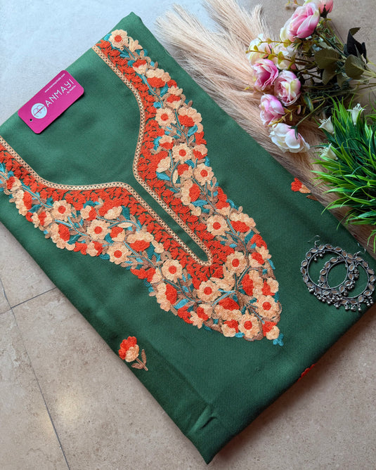 Kashmiri embroidered unstitched coord sets (without shawl)