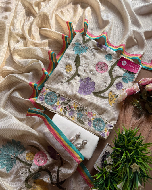 Shimmer Lines coloured patch work suit set