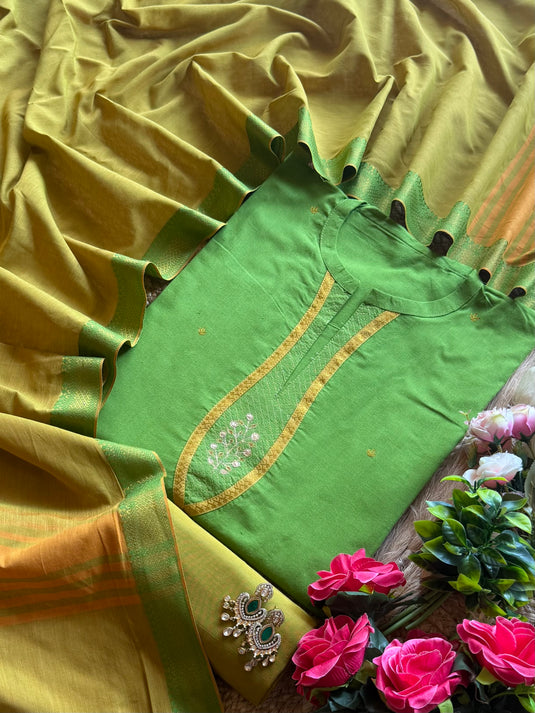 Combination pure handloom cotton suit set