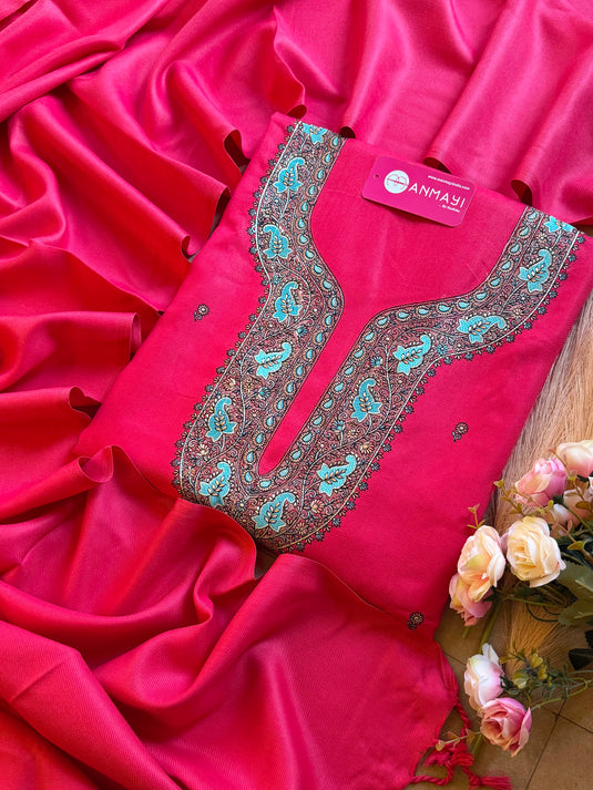 Woollen Kashmiri work all over suit set