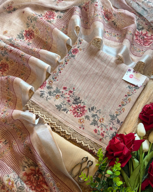 Pakistani print linen suit set