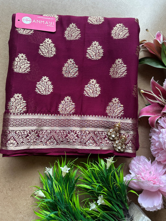 Banarasi ambi chiffon sarees