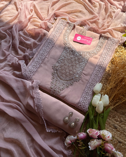 Pakistani Modal Crochet Embroidered Suit Set