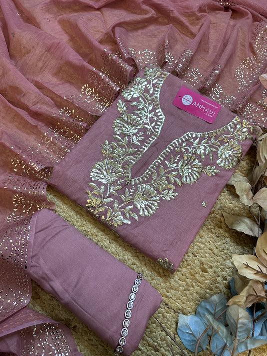 Pita Work Mul Chanderi Suit sets