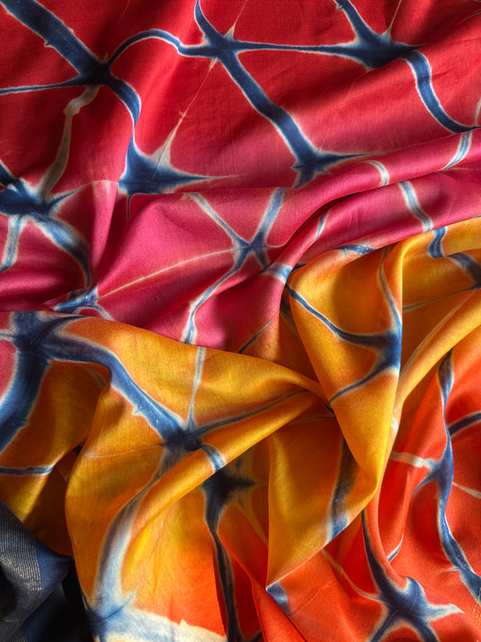 Shibori dye maheshwari suit set