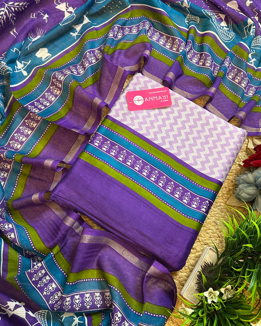 Pure Maheshwari assorted summer tones suit
