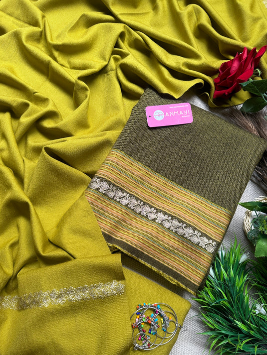 Kullu Weaving merino wool suits with golden thread