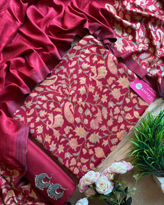 Kani Print pure pashmina suit set