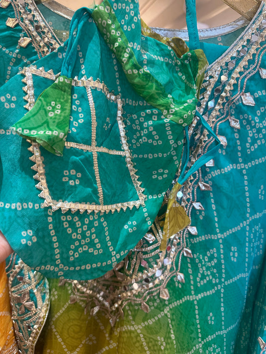 Article 19 bandhani coord set with tulip pants