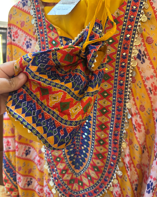 Article 7 yellow Persian print choga set