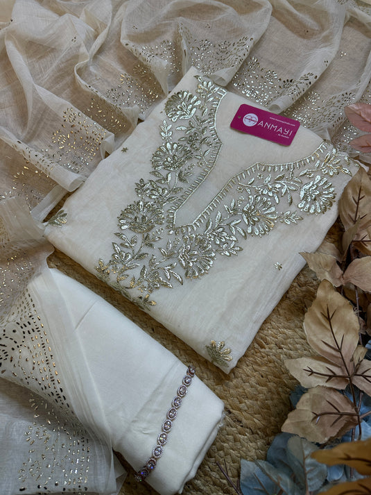 Pita Work Mul Chanderi Suit sets