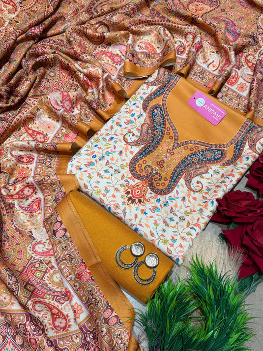 Combination digital kani print soft spun suit set