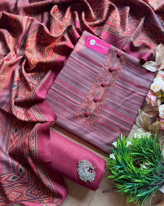 Khaadi look soft spun suit set