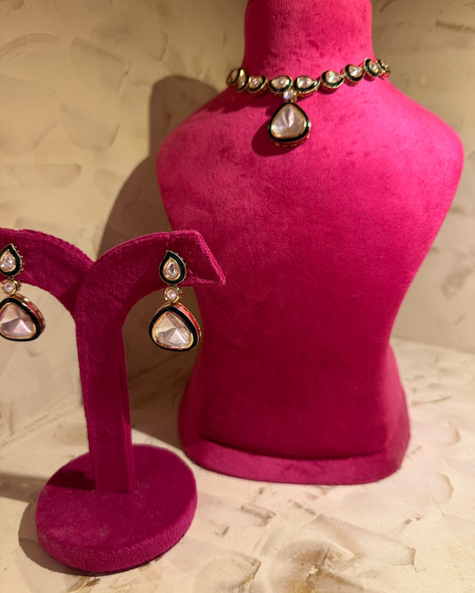 Raindrop Kundan necklace set
