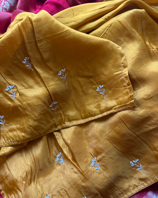 Banarasi weaves pearl work saree