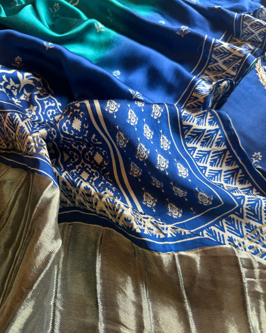 Aquatic traditions pure gajji silk suit set