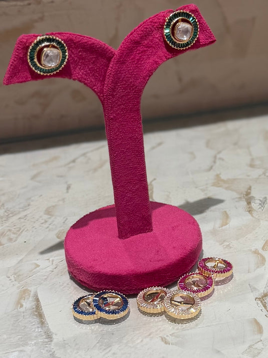 Changeable coloured rings Kundan studds