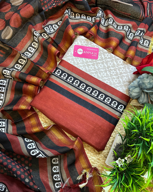 Pure Maheshwari assorted summer tones suit