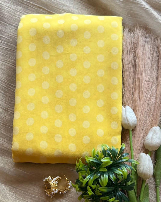 Polka dots Georgette saree with crepe blouse