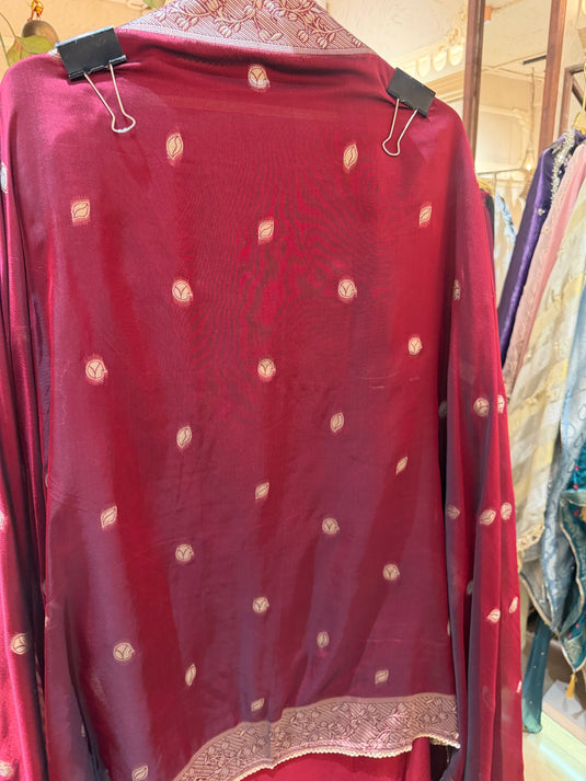 Festive zari taffeta silk suit set