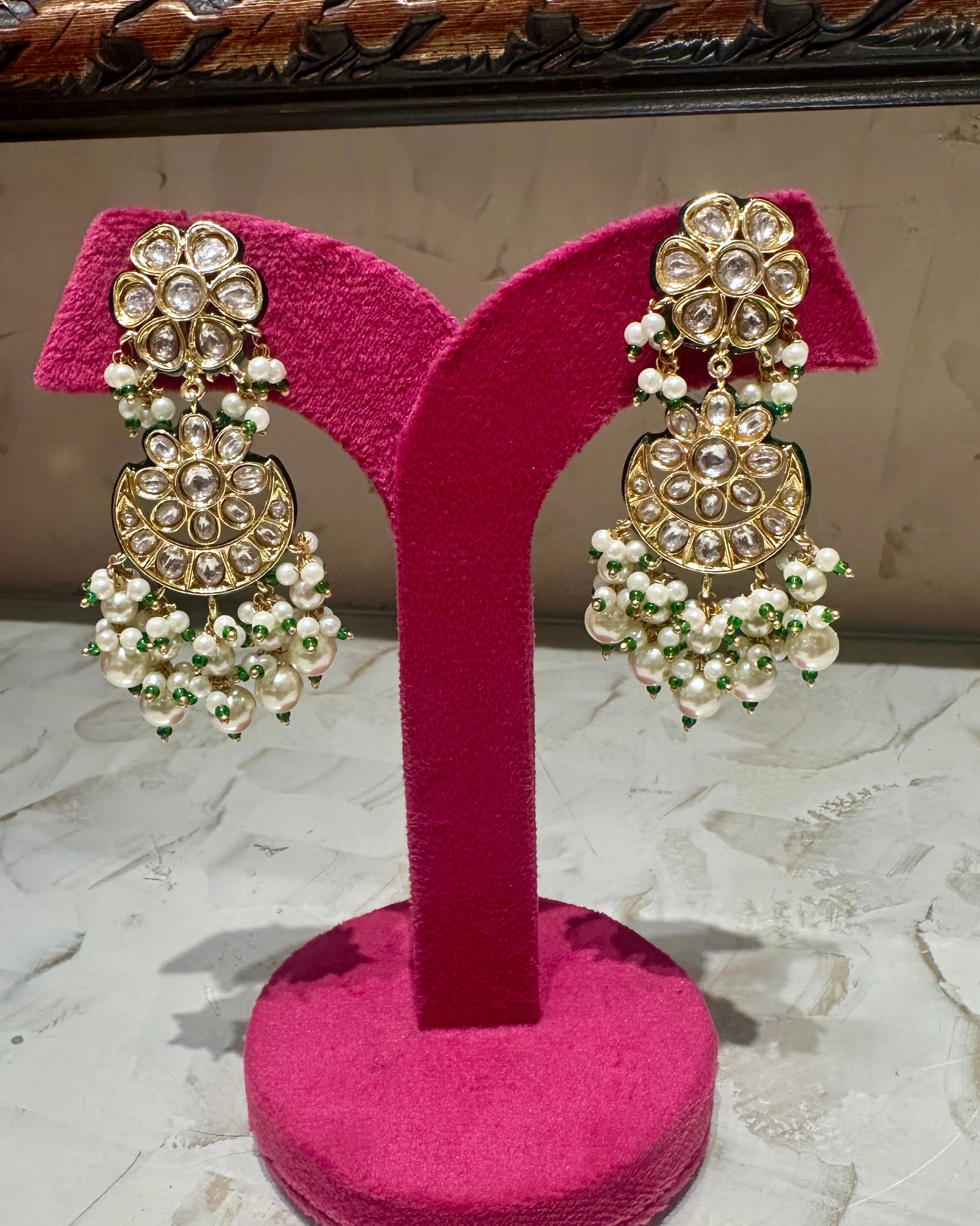 Chand phool pearl hangings