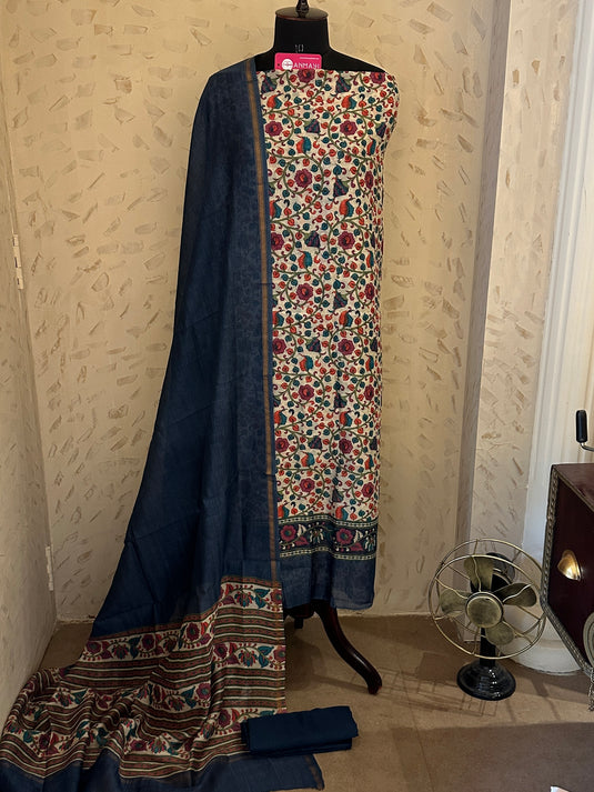 Kani print pure Maheshwari suit set