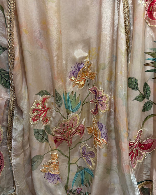 Gotta highlight Ivory gajji silk suit set