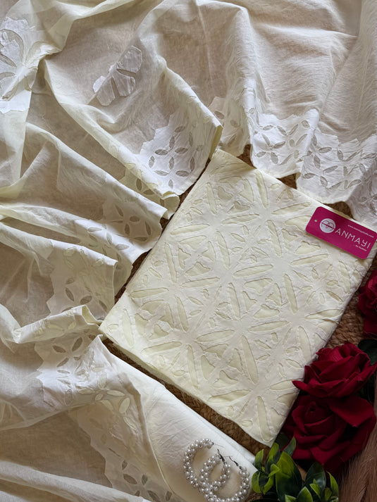 Appliqué work arkandi cotton suit set