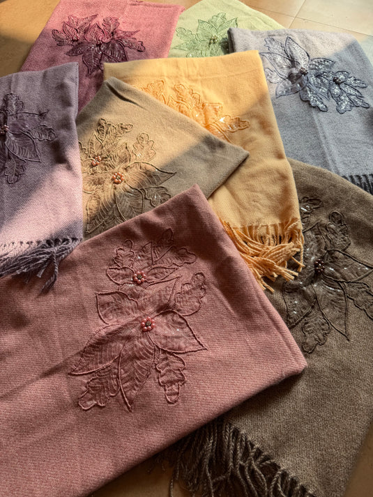 Organza panel patched stoles