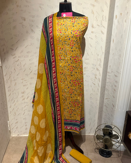 Cambric cotton kalamkari print suit set