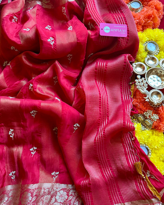 Banarasi weaves pearl work saree