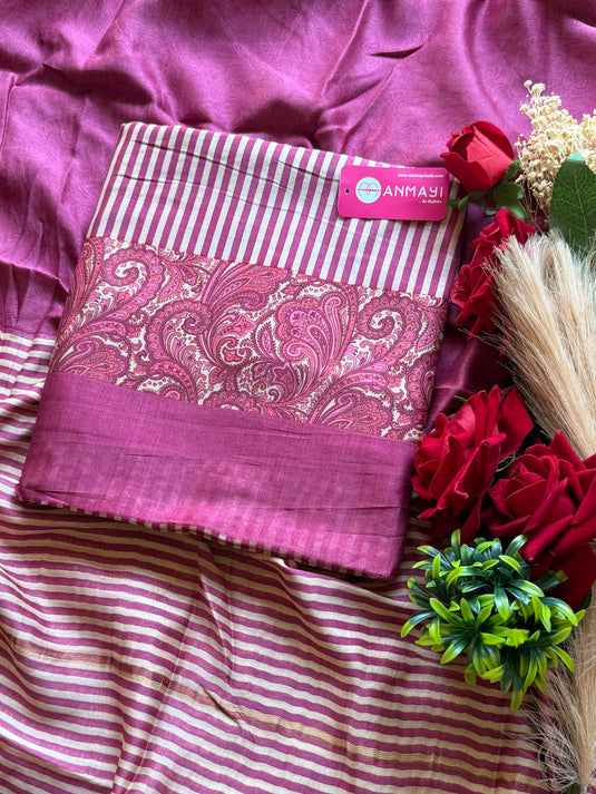 Stripes Kalamkari Maheshwari silk suit set