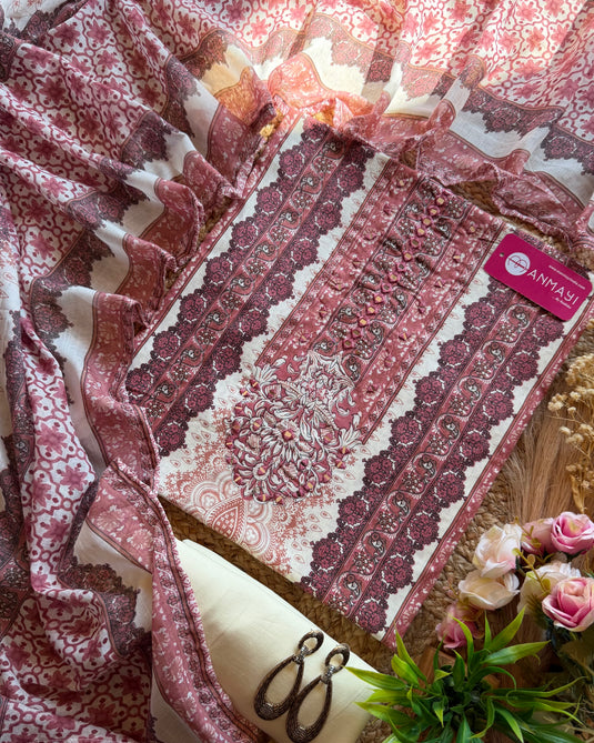 Printed arabic light weight cotton suit suit