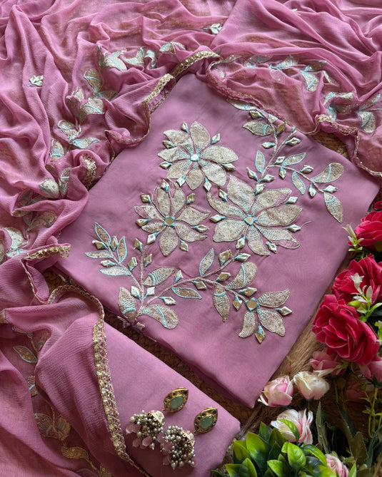 Kinari Soft organza patched suit set