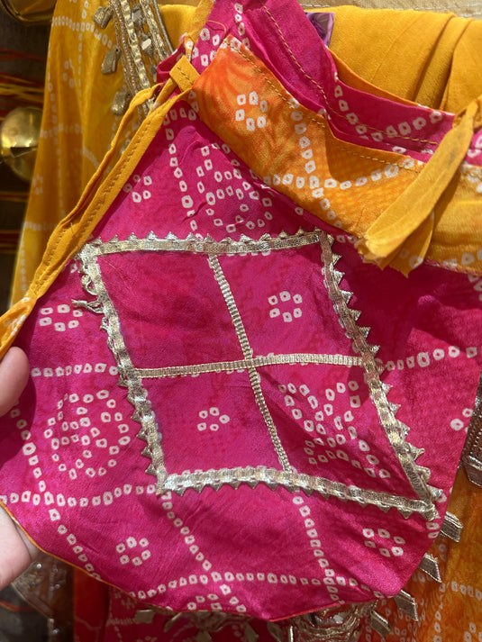 Article 19 bandhani coord set with tulip pants
