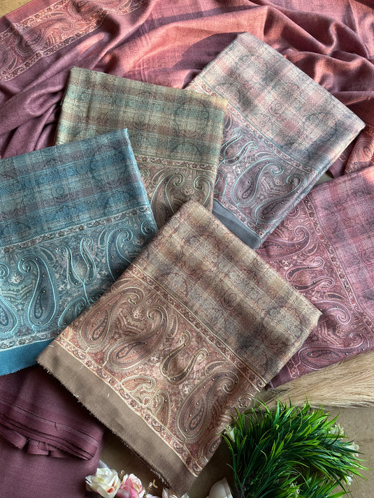 Check print soft spun suit set