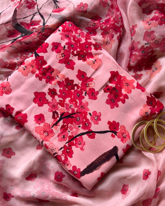 Prints floral scatter pure Georgette suit set