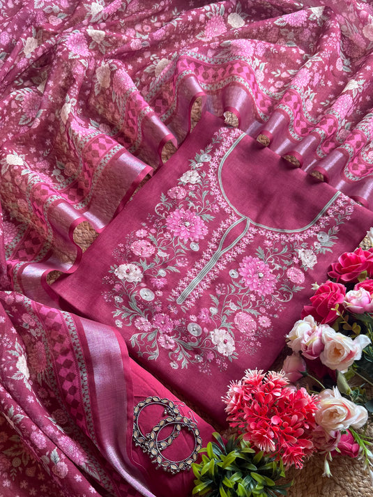 Flowers all around linen suit set