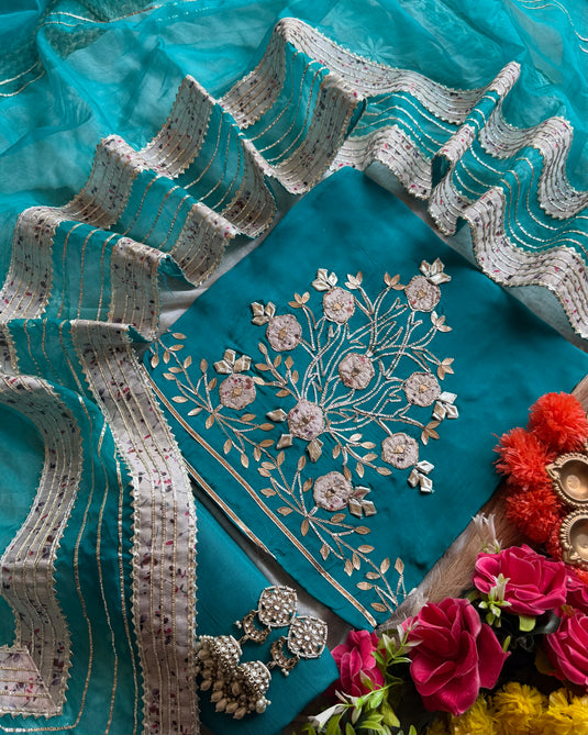 Jashn organza gotta Kinari suit set