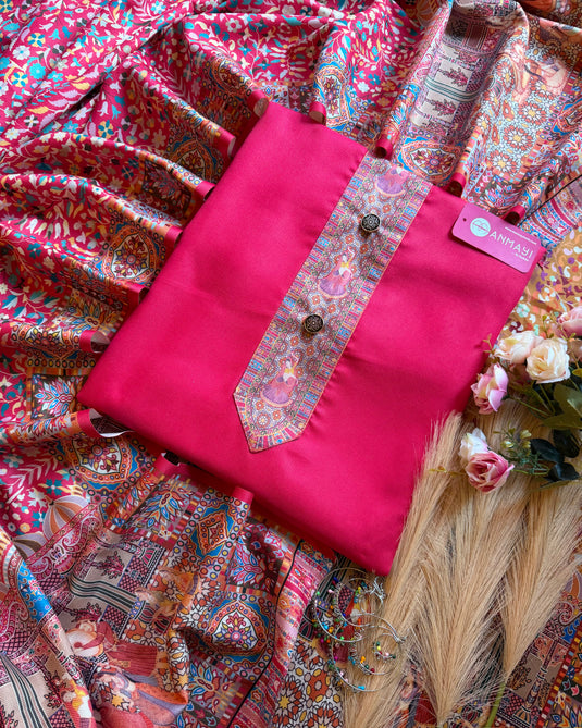 Indian digital art shawl with all over spun suit