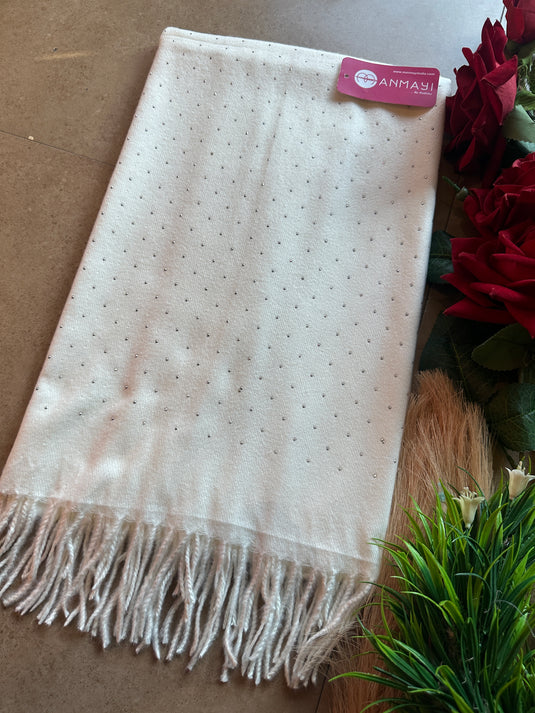 Studded black white stole