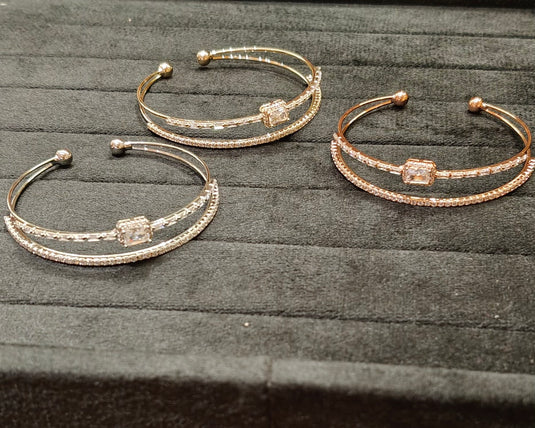 Assorted double layer adjustable anti tarnish bracelets