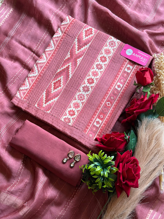 Weave Patola pure Maheshwari suit set