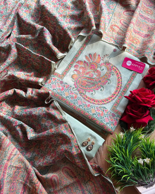 Jamdani Jaal dupatta on pure cotton silk fabric