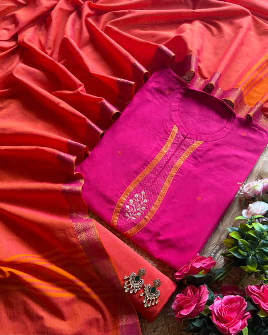 Combination pure handloom cotton suit set