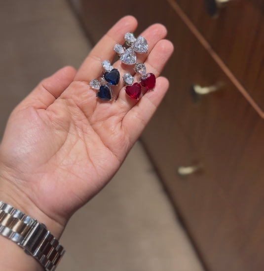 Heart stone earrings